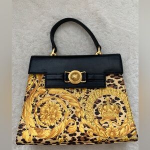 Vintage Versace sunburst Kelly style bag